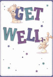 Full of cheerful optimism and gentle encouragement, this get well card brings together classic comfort and Peckham's creative flair. Two adorable friends-a teddy bear and a floppy-eared puppy-come alive in the artwork, each energetically cradling oversized, colourful letters that joyfully spell out 'Get Well.' Bold inks of indigo and teal give the typography a spirited lift, standing out crisply against a creamy, soft background. Sparkling starbursts, painted in playful hues of blue and purple, cascade across the composition, conjuring a little magic and hopefulness. The bear's and puppy's illustrated fur appears plush and huggable, adding tactile warmth reminiscent of the soft petals and foliage tucked into artisan bouquets from Florist Peckham. The card radiates genuine kindness and heartfelt care-an emotional balm for anyone convalescing in Peckham, from the Victorian terraces of Choumert Road to the eclectic hum of Rye Lane. More than just a message, this design delivers a comforting embrace and steadfast support, carrying with it the uplifting energy of this vibrant South London neighbourhood.